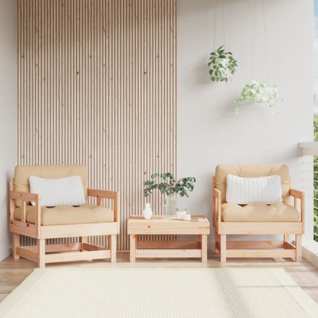 Sillones de jardín 2 unidades madera maciza de pino de , Sofás modulares de exterior - Ref: Foro24-825387, Precio: 113,59 €, ...