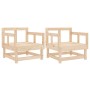 Sillones de jardín 2 unidades madera maciza de pino de , Sofás modulares de exterior - Ref: Foro24-825387, Precio: 113,59 €, ...