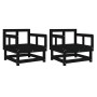 Sillones de jardín 2 unidades madera maciza pino negro de , Sofás modulares de exterior - Ref: Foro24-825391, Precio: 135,74 ...