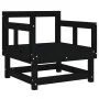 Sillones de jardín 2 unidades madera maciza pino negro de , Sofás modulares de exterior - Ref: Foro24-825391, Precio: 133,98 ...