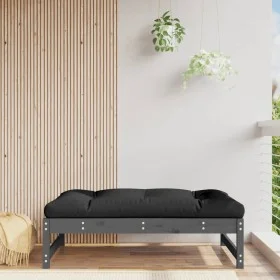 Garden stool solid gray pine wood 120x80 cm by , Modular outdoor sofas - Ref: Foro24-825711, Price: 101,22 €, Discount: %