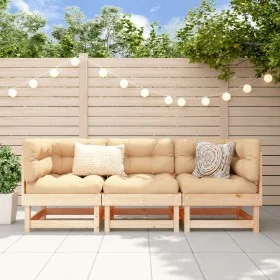 Garden furniture set 3 pieces solid pine wood by , Modular outdoor sofas - Ref: Foro24-825415, Price: 158,62 €, Discount: %