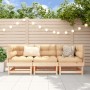 Juego de muebles de jardín 3 piezas madera maciza de pino de , Sofás modulares de exterior - Ref: Foro24-825415, Precio: 161,...