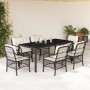 Set de comedor de jardín 7 pzas y cojines ratán sintético negro en Conjuntos de jardín | Comprar online en Foru.es