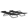 Tumbonas plegables con reposapiés 2 unidades acero negro de vidaXL, Tumbonas - Ref: Foro24-44343, Precio: 134,75 €, Descuento: %
