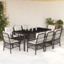 Set de comedor de jardín 9 pzas y cojines ratán sintético negro en Conjuntos de jardín | Comprar online en Foru.es