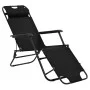 Tumbonas plegables con reposapiés 2 unidades acero negro de vidaXL, Tumbonas - Ref: Foro24-44343, Precio: 109,25 €, Descuento: %