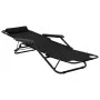 Tumbonas plegables con reposapiés 2 unidades acero negro de vidaXL, Tumbonas - Ref: Foro24-44343, Precio: 109,25 €, Descuento: %