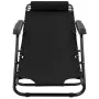 Tumbonas plegables con reposapiés 2 unidades acero negro de vidaXL, Tumbonas - Ref: Foro24-44343, Precio: 109,25 €, Descuento: %