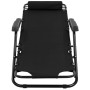 Tumbonas plegables con reposapiés 2 unidades acero negro de vidaXL, Tumbonas - Ref: Foro24-44343, Precio: 134,75 €, Descuento: %