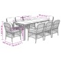Set de comedor de jardín 9 pzas y cojines ratán sintético negro en Conjuntos de jardín | Comprar online en Foru.es
