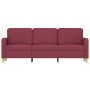Sofá de 3 plazas de tela rojo tinto 180 cm de , Sofás - Ref: Foro24-359492, Precio: 273,74 €, Descuento: %