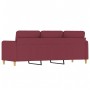 Sofá de 3 plazas de tela rojo tinto 180 cm de , Sofás - Ref: Foro24-359492, Precio: 273,74 €, Descuento: %