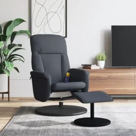 Dark gray velvet massage recliner with footrest by , Armchairs - Ref: Foro24-356701, Price: 189,84 €, Discount: %