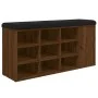 Shoe bench engineered wood oak brown 102x32x50 cm by , Benches for halls and storage - Ref: Foro24-835095, Price: 108,25 €, D...