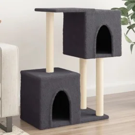 Rascador para gatos con postes de sisal gris oscuro 86 cm de , Mobiliario para gatos - Ref: Foro24-172102, Precio: 38,82 €, D...