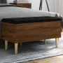 Brown oak engineered wood storage bench 82x42x46 cm by , Benches for halls and storage - Ref: Foro24-835081, Price: 67,23 €, ...