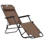 Tumbonas plegables con reposapiés 2 unidades acero marrón de vidaXL, Tumbonas - Ref: Foro24-44346, Precio: 133,67 €, Descuent...