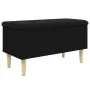 Black engineered wood storage bench 82x42x46 cm by , Benches for halls and storage - Ref: Foro24-835076, Price: 83,59 €, Disc...