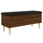 Brown oak engineered wood storage bench 102x42x46cm by , Benches for halls and storage - Ref: Foro24-835088, Price: 95,20 €, ...