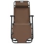 Tumbonas plegables con reposapiés 2 unidades acero marrón de vidaXL, Tumbonas - Ref: Foro24-44346, Precio: 133,67 €, Descuent...