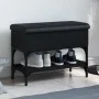 Black engineered wood shoe bench 62x32x45 cm by , Benches for halls and storage - Ref: Foro24-835167, Price: 58,60 €, Discoun...
