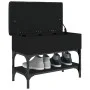 Black engineered wood shoe bench 62x32x45 cm by , Benches for halls and storage - Ref: Foro24-835167, Price: 58,60 €, Discoun...