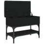 Black engineered wood shoe bench 62x32x45 cm by , Benches for halls and storage - Ref: Foro24-835167, Price: 58,60 €, Discoun...