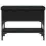Black engineered wood shoe bench 62x32x45 cm by , Benches for halls and storage - Ref: Foro24-835167, Price: 58,60 €, Discoun...