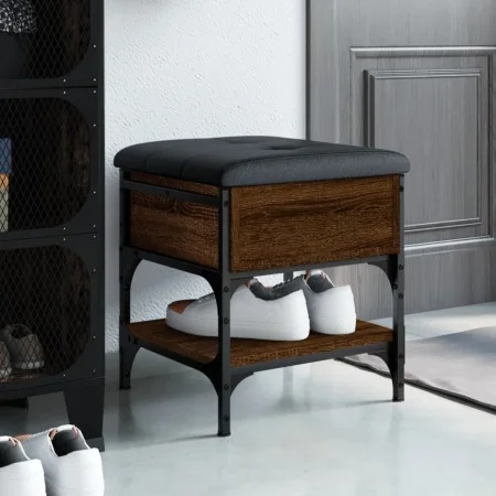 Shoe bench engineered wood oak brown 42x42x45 cm by , Benches for halls and storage - Ref: Foro24-835186, Price: 51,85 €, Dis...