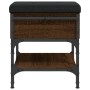 Banco zapatero madera de ingeniería marrón roble 42x42x45 cm de , Bancos para recibidores y almacenamiento - Ref: Foro24-8351...