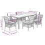 Set de comedor de jardín 7 pzas y cojines ratán sintético negro en Conjuntos de jardín | Comprar online en Foru.es
