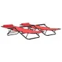 Tumbonas plegables con reposapiés 2 unidades acero rojo de vidaXL, Tumbonas - Ref: Foro24-44344, Precio: 107,84 €, Descuento: %