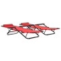 Tumbonas plegables con reposapiés 2 unidades acero rojo de vidaXL, Tumbonas - Ref: Foro24-44344, Precio: 120,08 €, Descuento: %