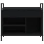 Banco zapatero madera de ingeniería negro 65,5x32x57,5 cm de , Bancos para recibidores y almacenamiento - Ref: Foro24-835202,...
