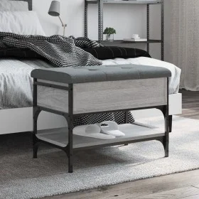 Sonoma gray engineered wood shoe bench 62x42x45 cm by , Benches for halls and storage - Ref: Foro24-835190, Price: 63,11 €, D...
