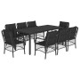 Set de comedor de jardín 9 pzas y cojines ratán sintético negro en Conjuntos de jardín | Comprar online en Foru.es