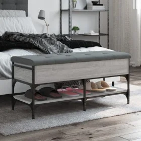 Sonoma graue Schuhbank aus Holzwerkstoff, 102 x 42 x 45 cm von , Bänke für Hallen und Lager - Ref: Foro24-835200, Preis: 87,8...