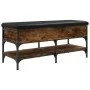 Shoe bench engineered wood smoked oak 102x42x45 cm by , Benches for halls and storage - Ref: Foro24-835199, Price: 85,49 €, D...