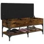 Shoe bench engineered wood smoked oak 102x42x45 cm by , Benches for halls and storage - Ref: Foro24-835199, Price: 85,49 €, D...
