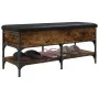 Shoe bench engineered wood smoked oak 102x42x45 cm by , Benches for halls and storage - Ref: Foro24-835199, Price: 85,49 €, D...