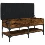 Shoe bench engineered wood smoked oak 102x42x45 cm by , Benches for halls and storage - Ref: Foro24-835199, Price: 85,49 €, D...