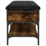 Shoe bench engineered wood smoked oak 102x42x45 cm by , Benches for halls and storage - Ref: Foro24-835199, Price: 85,49 €, D...