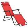 Tumbonas plegables con reposapiés 2 unidades acero rojo de vidaXL, Tumbonas - Ref: Foro24-44344, Precio: 107,84 €, Descuento: %