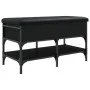 Black engineered wood shoe bench 82x42x45 cm by , Benches for halls and storage - Ref: Foro24-835192, Price: 79,42 €, Discoun...