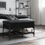 Black engineered wood shoe bench 82x42x45 cm by , Benches for halls and storage - Ref: Foro24-835192, Price: 79,42 €, Discoun...
