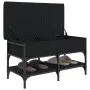 Black engineered wood shoe bench 82x42x45 cm by , Benches for halls and storage - Ref: Foro24-835192, Price: 79,42 €, Discoun...