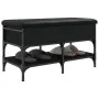 Black engineered wood shoe bench 82x42x45 cm by , Benches for halls and storage - Ref: Foro24-835192, Price: 79,42 €, Discoun...