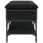Black engineered wood shoe bench 82x42x45 cm by , Benches for halls and storage - Ref: Foro24-835192, Price: 79,42 €, Discoun...