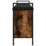 Banco zapatero madera ingeniería roble ahumado 105,5x32x57,5 cm de , Bancos para recibidores y almacenamiento - Ref: Foro24-8...